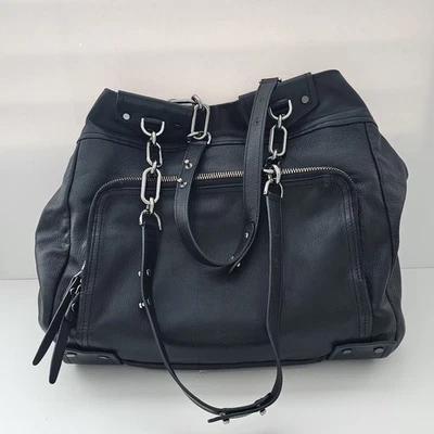 Bolso de hombro grande de cuero negro Lanvin Foto 1 de 4