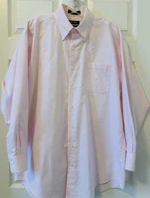 Camisa social masculina Nautica rosa algodão sem rugas tamanho 16.5 32/33 grande - Imagem 1 de 3