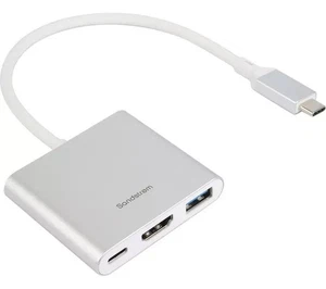 Sandstrom SB-C Hub Adapter 3 w 1 4K HDMI USB & PD do laptopa MacBook Biały - Zdjęcie 1 z 1