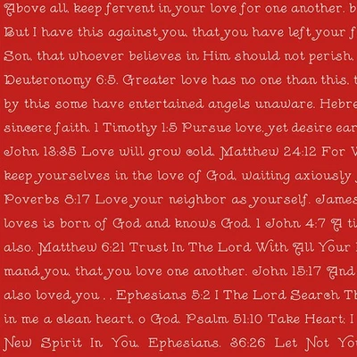 Riley Blake J. Despertador Fresco Take Heart Love Escritura Texto Rojo ~ Tela de Algodón Foto 1 de 2
