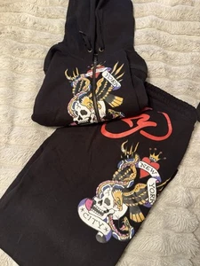 NWT Women’s Ed Hardy Crop Sweatsuit XL - Picture 1 of 3