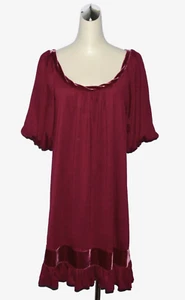 JUICY COUTURE NWT $228 Y2K 2000 SZ M BORDEAUX WINE VELVET BABYDOLL MINI DRESS - Picture 1 of 6