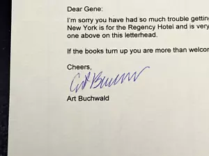 Art Buchwald amerikanischer Humorist signierter getippter Brief, Umschlag - Bild 1 von 3