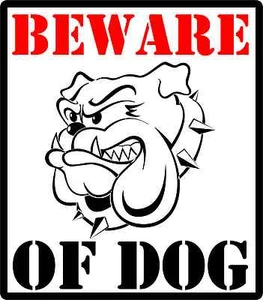 BEWARE OF DOG WARNING SIGN Vinyl Decal / Sticker ** 5 Sizes ** - Picture 1 of 1