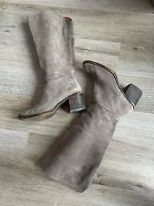 Lucky Brand Ritten Tall Boot Sz 10 Driftwood Gray Western Boho Festival Earthy - Picture 1 of 15