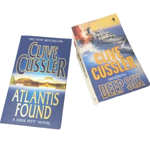 Clive Cussler 2 Books Dirk Pitt Novels Deep Six , Atlantis Found, Vintage - Bild 1 von 12