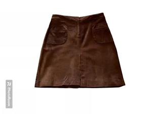 Neu mit Etikett Lilly Pulitzer kurzer modischer Minirock Größe 8 weißes Etikett braun Wildleder, Trittfalten - Bild 1 von 8