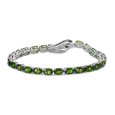 Increíble Brazalete Tenis Diópsido Cromo Ruso 12.15ctw Platino 6.50" Foto 1 de 4