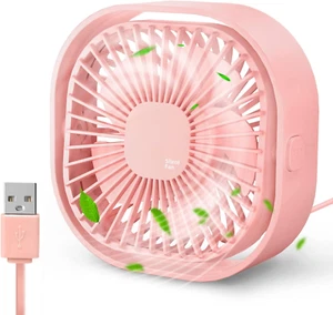 Small USB Desk Fan, 4 Inch Quiet Mini Table Fan, 3 Speeds Portable Desktop Fan, - Picture 1 of 7