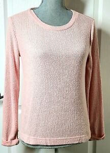 Roxy Women's Pullover Lightweight Sweater Long Sleeve Stretch Soft Peach Size S