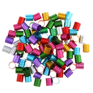 100pcs New Braid Hair Beads Dreadlocks Cuffs Clips Rings for Hair Extensions - Picture 1 of 7