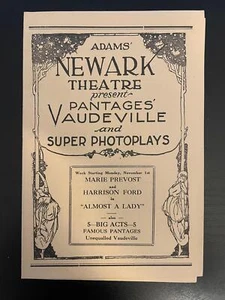 Vintage Adams' Newark Theatre Pantages Vaudeville Dante The Magician Program - Picture 1 of 3