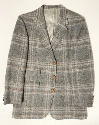 Vintage Aquascutum Wool Tweed Blazer Mems 42R Plaid Sport Coat London Luxury - Image 1 of 4