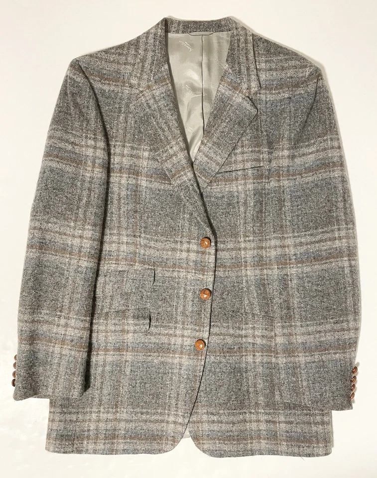 Blazer de tweed de lana Aquascutum vintage para hombres 42R abrigo deportivo a cuadros Londres de lujo Foto 1 de 4
