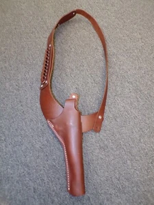 GUIDE GEAR LEATHER BANDOLIER & CROSS DRAW HOLSTER - VERY LIGHTLY USED - #2 - Picture 1 of 9