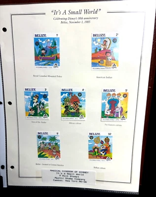 ES UN MUNDO PEQUEÑO 30th ANV SELLOS DE DISNEY ~BELICE 1985 MNH 10 sellos 2 páginas Foto 1 de 4