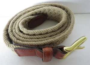 Cinturón de golf Preston de cuero tejido tela trenzada bronceado tono dorado hebilla talla 40 - Imagen 1 de 8