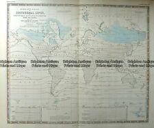 Antique Map 232-572 World - Isothermal Lines by Johnston c.1850