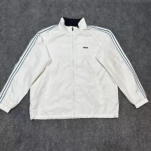 FILA Jacket Mens Size 100 White Long Sleeve Full Zip Pockets Polyester - Picture 1 of 12