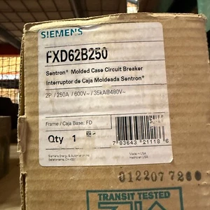 SIEMENS FXD62B250 UNTERBRECHER 2POLIG 250A 600V 35KAIC 480V NEU IM KARTON VERSANDBEREIT - Bild 1 von 1