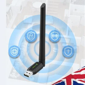 650Mbps USB WiFi Adapter Black Dual Band 2.4G 5Ghz for Windows XP/7/8/8.1/10/11 - Picture 1 of 10