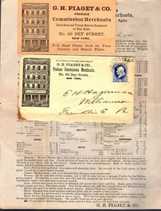 1880 G. H. Plaget, NY Stamped Cover & Pricelist For Wholesale Food Supplies - Picture 1 of 2