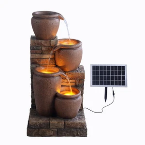 78 cm 4 Tier Cascading Bowl Solar Powered Water Fountain for Outdoor Living - Picture 1 of 10