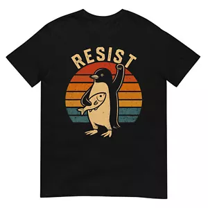 Funny Penguin Resist Penguins Protest Against Tariffs T-Shirt - Picture 1 of 17