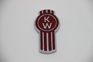 fits Kenworth Bug  Logo Emblem Badge Chrome Red Accesories -  3" x 1.5"