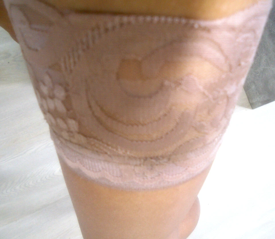 Halterlose  Strümpfe 10 Den Transparent Farbe  Hell Braun Größe  S - L     NEU - Bild 1 von 2