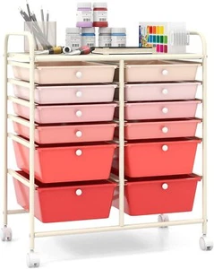 12 Drawer Rolling Storage Cart Tools Scrapbook Paper Office School Organizer - Picture 1 of 8