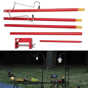 For camping Lamp Pole 118cm Foldable Design with Hooks for Outdoor Lighting - Picture 1 of 8