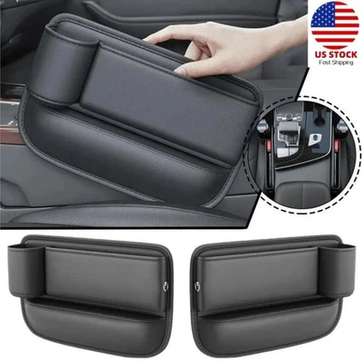 Organizador de almacenamiento de relleno de hueco de asiento de coche derecho + izquierdo soporte para teléfono accesorios para automóvil Foto 1 de 4