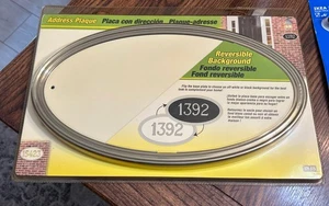 Hy-Ko AK451 ovale Adressschild wetterfest Satin Nickel wendbar VERSIEGELT - Bild 1 von 4