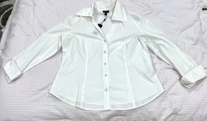 Talbots Women 14 Dress Shirt Top Blouse Pockets Buttons Buttons Fancy Casual - Picture 1 of 12