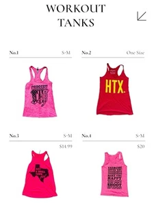 Women's Pink And One Red Tank-Top For Working Out Running The Gym S/M - Picture 1 of 16