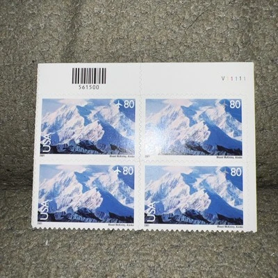 US Scott # C137 Airmail Plate Block Of 4 Stamps MNH, Mount McKinley, Alaska - Image 1 of 2