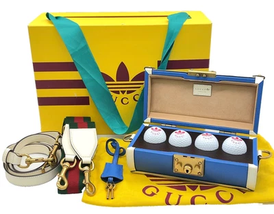 Gucci x Adidas 723801 Sherry Line Leather 2way Golf Ball Case W/B/D NS051943 - Image 1 of 4