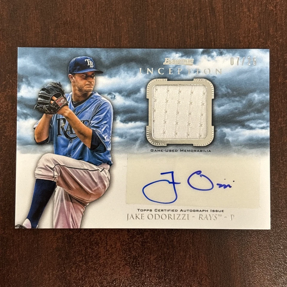 2013 Bowman Inception /25 Jake Odorizzi #APA-JO RPA Rookie Patch Auto RC Rays - Image 1 of 2
