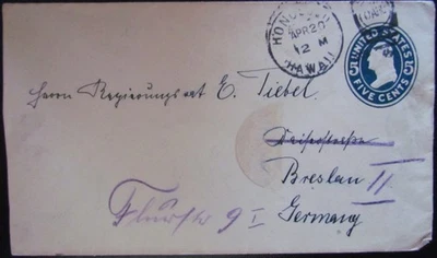 US, 1909, HONOLULU, HAWAII TO BRESLAN, GERMANY ON SCOTT U418 - Image 1 of 4