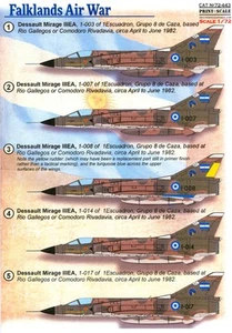 Print Scale Decals 1/72 FALKLANDS AIR WAR Argentina's Air Force - Picture 1 of 4