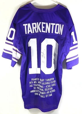 Fran Tarkenton Signed Minnesota Vikings Stat Jersey Auto Autograph JSA COA - Image 1 of 4