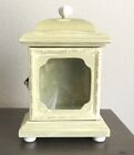 Wooden Candle Holder Whitewash Over Celery Green Color Hinged Door W/Hook Latch