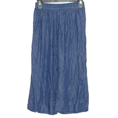 Drew Womens Pants Cropped Stripe Pull On Lagenlook Minimalist Blue Size XS ED - Image 1 of 4