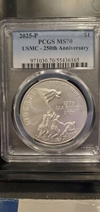 Perfection! 2025-P PCGS MS70 USMC 250th Anniversary Commemorative Dollar - Picture 1 of 2