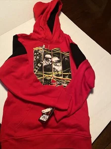 NWT Boys Red Star Wars Long Sleeve Pullover Hoodie 14/16 Large Force Awakens - Picture 1 of 5