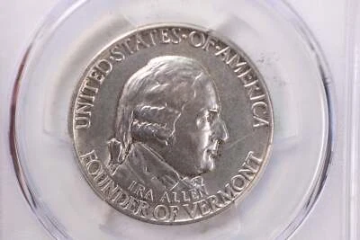 1927 50 Cent., Vermont., Commemorative., PCGS AU Detail., Store #2175 - Image 1 of 3