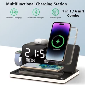 BezosMax 7-in-1 Wireless Charging Station iPhone Fast Charger, Apple Watch, iPod - Picture 1 of 6