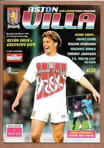 Aston Villa v Coventry City 1994-1995 Premier League 03/06/1995 - Imagen 1 de 1