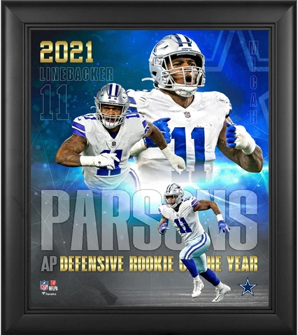 Micah Parsons Cowboys 2021 Defensive Rookie of the Year 15x17 Collage Cover